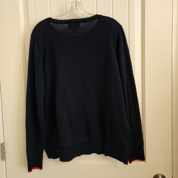 EV1 Navy Blue Crewneck Love Sweater XXL Polyester Cotton Blend Womens Lightweigh - Picture 6 of 6